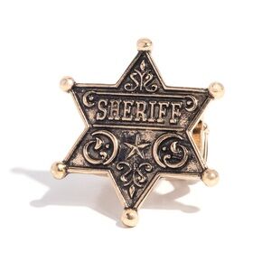 Gold Sheriff Star Badge Ring